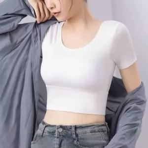 ONM 여성 2컬러 애슬레틱 크롭 트레이닝 탑