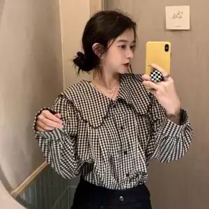 ONM 여성 블라우스 셔츠 빅카라 체크 패턴 루즈핏 블