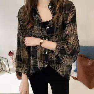 ONM 세미정장스타일 깔끔 카라 체크무늬셔츠