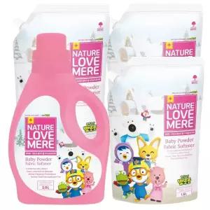 네러메x뽀로로 울트라 젤 아기섬유유연제 용기 2L 1개+유연제 리필 1.5L 3팩, 총 4팩