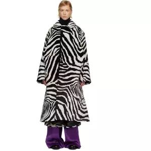 Duran Lantink 블랙 화이트 스웨이드 오버사이즈 코트 252286F059003