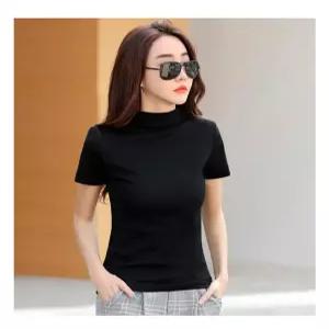[깨비몰]여성 슬림핏 반팔티 반목반폴라 티셔츠 M~3XL