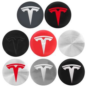 테슬라 모델 3 S X 코일 WYE K80 자동차 엠블럼 휠 센터 캡용 허브 스티커 4개 세트