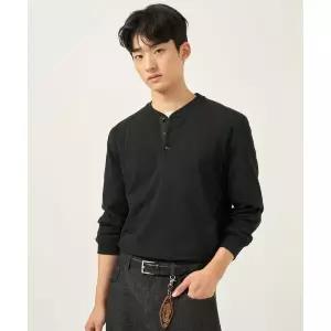 매장정품 빈폴 BEANPOLE MEN 피케 헨리넥 긴소매 티셔츠 블랙 BC5841C045 130411