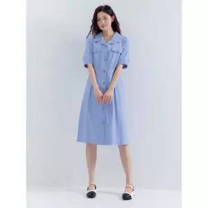 [지센] 여성 셔츠형 버튼업 슬림핏 원피스 LFOPO501_SB