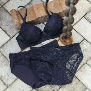 [하프클럽/버블돌]하노이 네이비 와이어 브라1+팬티2 여성 속옷세트