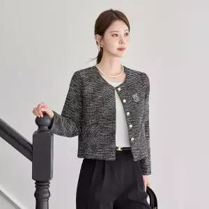 [모리스커밍홈] 골드버튼 믹스 트위드 자켓_M2603JK033A