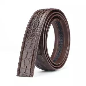 남자 고급 수제 악어가죽 정장 벨트 자동 버클 교체용 가죽 허리띠 선물