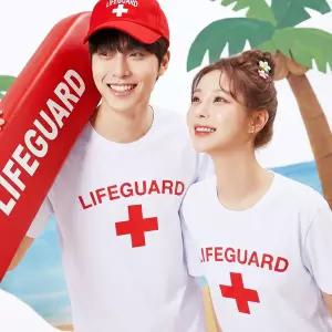 라이프가드 티 반팔티셔츠 체육대회 반티 수상안전요원 컨셉[앞로고포함]