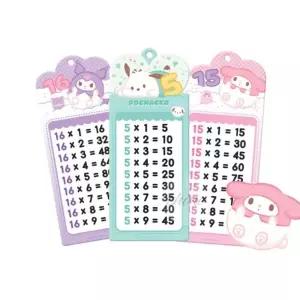 OH 휴대용 구구단표 1단부터 19단까지 여아용 여자아이구구단표 산리오곱셈표 초등수학교구