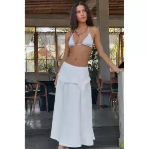 ZARA 자라 러플 콤비 스커트 - 화이트 124162