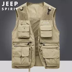 지프 스피릿 남성 메쉬 조끼 낚시 등산 작업 아웃도어 캠핑 베스트