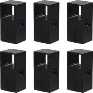 파스텔라 6개 1인치 x 블랙 알루미늄 합금 T 분할 양방향 솔더리스 커넥터 클램프 사각 파이프 장착