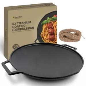 브리즈문 기름 안튀는 인덕션 삼겹살 고기 솥뚜껑 불판 바베큐 캠핑 그리들팬 가정용 30cm