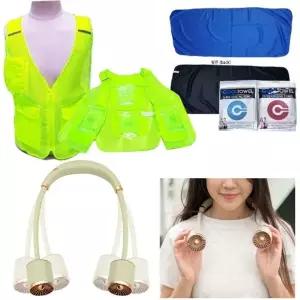 ( )더위탈출 3종세트 선풍기 쿨러 아이스조끼 쿨타올 아이스타올 얼음조끼 목걸이선풍기 여름선물기념품