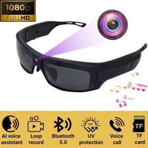 1080P HD 미니 카메라 스마트 음악 안경 AI 번역 비디오 선글라스 캠 블루투스  스포츠 DV