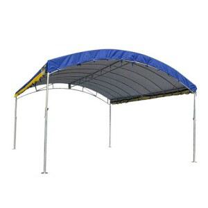 야외 차량용 간이천막 방수 첨탑형 축제 변기 쉘터 블루 블랙 간이차고 텐트 1인용 이동식