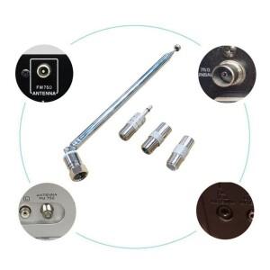 로드 안테나 3.5mm 어댑터 FM 라디오 교체 텔레스코픽 나사 F 타입 남성 플러그 커넥터 AV 스테레오 리시버