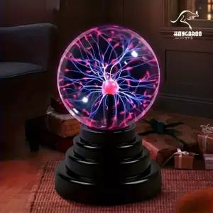 KANGAROO 플라즈마 매직볼 터치 사운드 반응 플라즈마 램프 인테리어 무드등 14 x 10 cm