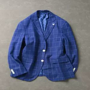 자켓 재킷 블레이저 정장 여름 봄 캐주얼 남자 남성 체크무늬 슬림핏 비즈니스 빅사이즈 청용 얇은 트렌디