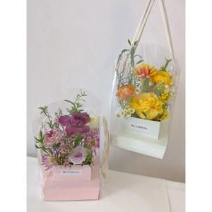 칼라 속지 포장 얇은종이 꽃꽂이 운반 상자 DIY 가방 결혼식 꽃 선물 투명 장식 PVC 파티