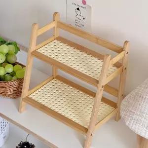 나무 사이드 테이블 틈새선반 침대 협탁 2단 정리대