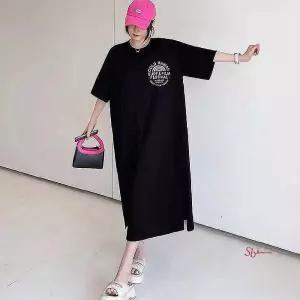 하와이 오버핏 반팔 원피스tuv139