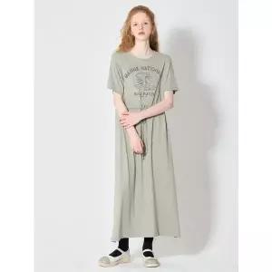 [오조크][패플단독] [오조크(OZOC)] 허리 스트링 프린팅 원피스 (택가격: 85000원)