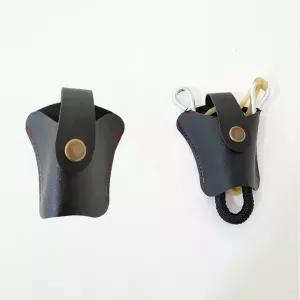 야외 레저용 새총 보관 가죽 파우치 휴대용 홀더 케이스 블랙 수납