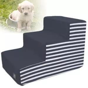 반려견계단 애견 침대 스트라이프 네이비 3단 스텝 어닝스트라이프네이비