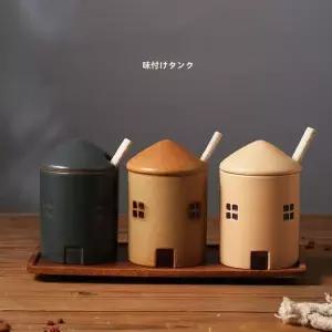 가정용 세라믹 양념통 설탕 도자기 보관통 용기 주방 집모양