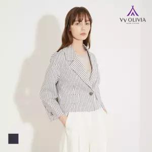 [비비올리비아] 스트라이프 숏 자켓_VVCFU3M3261