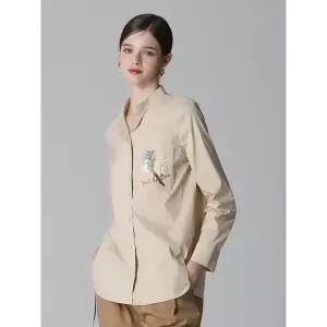 [하프클럽/레노마레이디]차이나넥 그래픽 셔츠 (택가격 258000원)