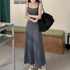 여름 휴가룩 휴양지룩 원피스 슬림한 끈나시 롱원피스 (HSJ-WCA3F6B)