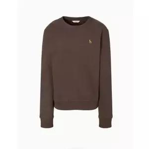 HAZZYS LADIES [25FW][아이코닉] 코튼 블렌드 기모 스웨트셔츠 브라운 111294