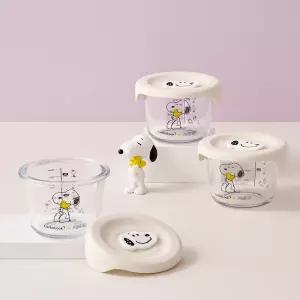 락앤락 원형 실리콘캡 단품 리틀럽 스누피 이유식 용기 전용 260ml X3