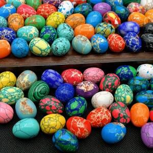 351020pcs 계란 치유 크리스탈 스톤 천연 보석 차크라 요가 Reiki 에너지 석영 광물 표본 부활절 선물 홈