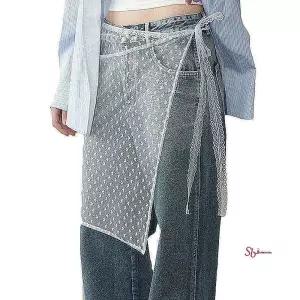 여성 랩스커트 시스루 패션 치마 레이어드 망사rst579