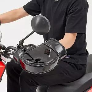 오토바이 바이크 방한 장갑 카본 글러브 토시 양가죽 보호 스쿠터 두꺼운 따뜻한 핸들 바 머프 그립 방우