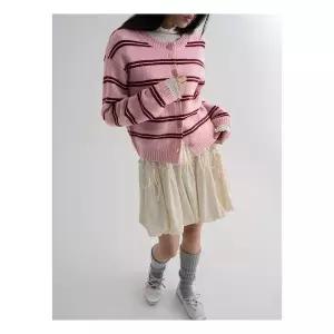 (35615ACM6Y) [에잇세컨즈] 멀티스트라이프 카디건 라이트 핑크