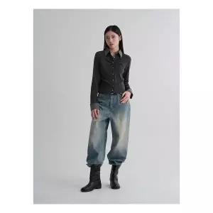 (356241SMA4) [에잇세컨즈] 칼라 배색 저지 카디건 애쉬