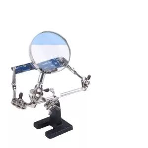 납땜 확대경 스탠드 2.5형 보조돋보기 악어클립 집게 Coms 납땜 확대경