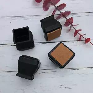 실리콘의자발캡 검정색 중형 사각 1세트 4P 발커버 의자캡 의자발캡