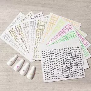 [에스에스_62]알파벳 메탈 문자네일 도톰 네일스티커 6종