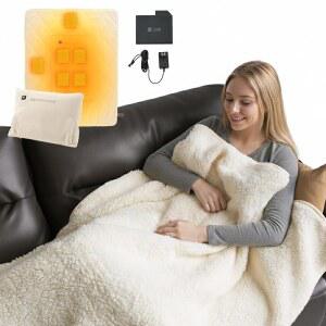 존리 온열 담요, 휴대용 배터리 작동 10000mAh 대형 50