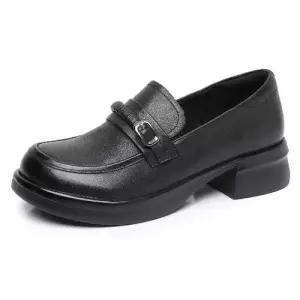 여사친 빈티지 신발 단화 플랫 슈즈 통굽 춘추 리얼 소가죽 원포인트 작은 구두 사계절 로퍼 MF3