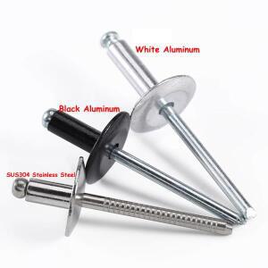 이치엔위안 M3.2-M5 알루미늄 블랙/SUS304 스테인리스 스틸 팝 오픈 엔드 대형 플랜지 캡 블라인드 리벳 돔