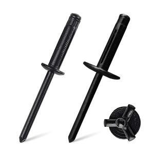 삼중 접이식 리벳, 풀 블랙 알루미늄 대형 헤드 플랜지 타입, 금속 팝 폭발 블라인드 40 개, 100