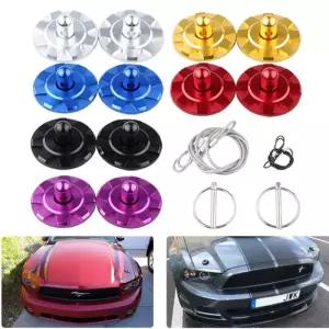 본넷덕트 드릴링이 레이싱 카 엔진 보닛용 퀵 래치 로프 후드 잠금 클립 키트 알루미늄 핀