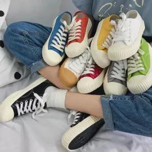 여성 8컬러 캔버스화 심플 스티치 스니커즈 단화 신발 스니커즈 운동화